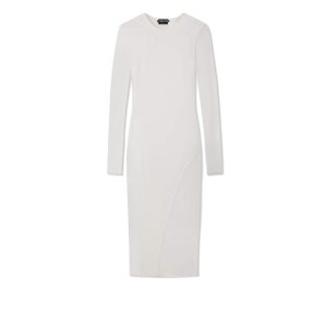 Vestido Tom Ford Crepe Jersey Tubino Mujer Chalk | 280-BOXQVR