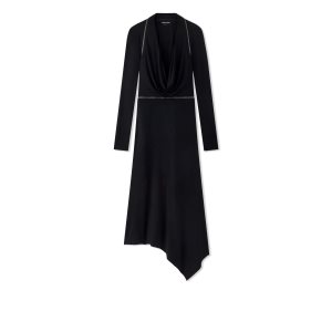 Vestido Tom Ford Glossy Viscose Jersey Convertible Mujer Negras | 018-NXZPVI