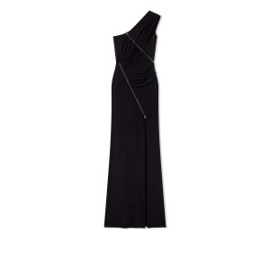 Vestido Tom Ford Glossy Viscose Jersey One Shoulder Evening Mujer Negras | 179-ESTPWD