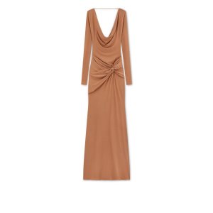 Vestido Tom Ford Microcosta Jersey Criss Cross Evening Mujer Parfait | 803-PDRSMB