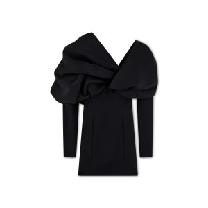 Vestido Tom Ford Round Stretch Viscose Mini Mujer Negras | 571-YEXCSA