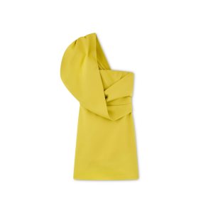 Vestido Tom Ford Round Stretch Viscose One-shoulder Mini Mujer Charteuse Citrine | 307-CPYQMA