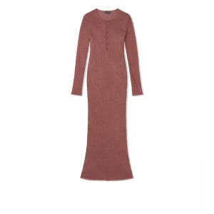 Vestido Tom Ford Shiny Rafia Henley Mujer Beige | 216-AYIZLP
