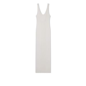 Vestido Tom Ford Silk Algodon Stretch Rib Tank Mujer Chalk | 876-CLWGHM