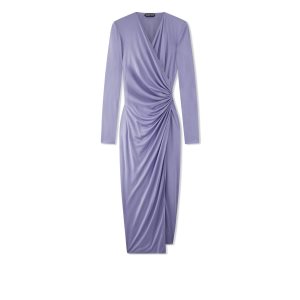 Vestido Tom Ford Silk Jersey Wrap Mujer Moradas | 847-MJTRGY