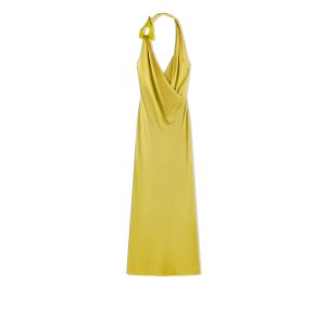Vestido Tom Ford Slick Jersey Halter Neck Evening Mujer Charteuse Citrine | 267-FAGMYL