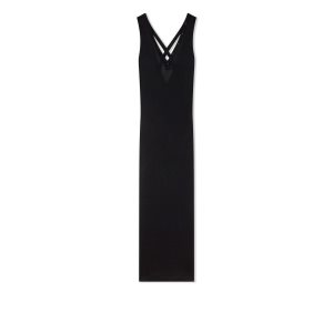 Vestido Tom Ford Slinky Viscose V-neck Mujer Negras | 457-XPERHO