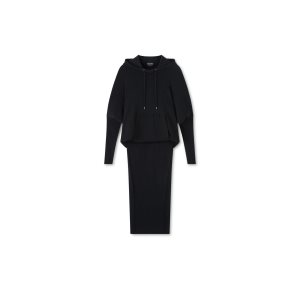 Vestido Tom Ford Stretch Cashmere Rib Encapuchado Mujer Negras | 908-IDTALV