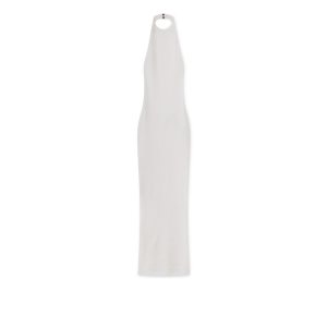 Vestido Tom Ford Stretch Lana Rib Open Back Mujer Chalk | 736-CHDABW