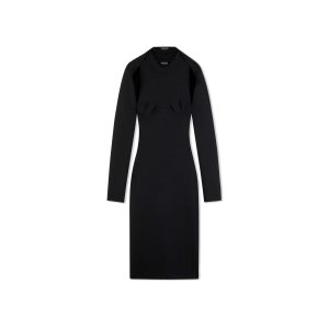 Vestido Tom Ford Stretch Lana Rib Two Pieces Mini Mujer Negras | 526-NPAESM