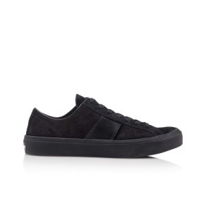 Zapatillas Tom Ford Crosta Gamuza Cambridge Hombre Negras | 293-PCYOGW