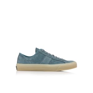 Zapatillas Tom Ford Gamuza Cambridge Hombre Azules Claro Blancas | 975-EVWYND