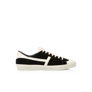 Zapatillas Tom Ford Gamuza Jarvis Hombre Negras Beige Creme | 467-LXHZNA