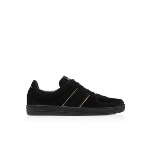 Zapatillas Tom Ford Gamuza Radcliffe Hombre Negras Doradas Negras | 765-QKECYO