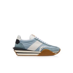 Zapatillas Tom Ford Gamuza Technical Fabric James Hombre Azules Claro Blancas | 094-BTDGXO