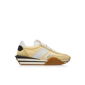 Zapatillas Tom Ford Gamuza Technical Fabric James Hombre Amarillo Claro Blancas | 810-ASMBQW
