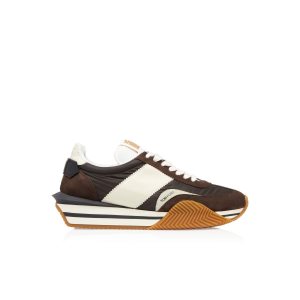 Zapatillas Tom Ford Gamuza Technical Fabric James Hombre Blancas Creme | 980-OVMTRS