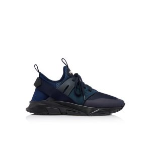 Zapatillas Tom Ford Neoprene Gamuza Jago Hombre Azules Negras | 076-MNUEAI