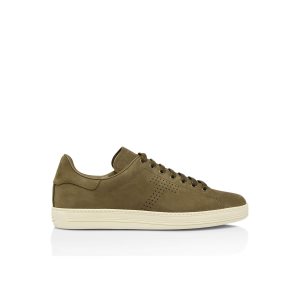Zapatillas Tom Ford Nubuck Warwick Hombre Verde Oliva Oscuro | 903-IWHKLP