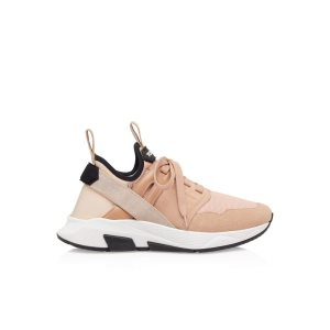 Zapatillas Tom Ford Nylon Mesh Jago Low Tops Mujer Beige | 412-UMHXVP