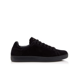 Zapatillas Tom Ford Warwick Black Sole Gamuza Hombre Negras | 297-GIMRUA