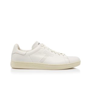 Zapatillas Tom Ford Warwick Grained Cuero Hombre Blancas | 452-GPYLDJ