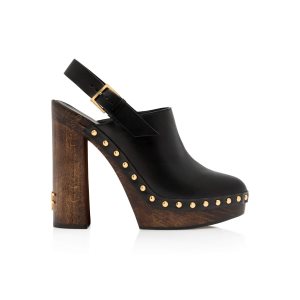 Zapatos De Salon Tom Ford Cuero Tf Clog Mujer Negras | 357-AVZBYW