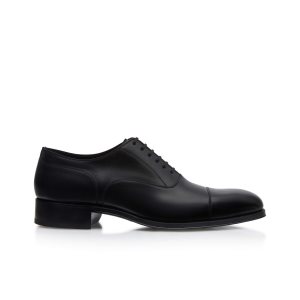 Zapatos con Cordones Tom Ford Claydon Cap Puntera Hombre Negras | 189-JREPGZ
