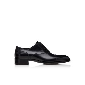 Zapatos con Cordones Tom Ford Smooth Cuero Elkan Cap Toes Hombre Negras | 917-YJICAD
