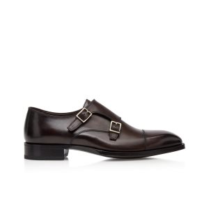 Zapatos de Vestir Tom Ford Burnished Cuero Elkan Monk Correa Hombre Bruno | 905-MGECWT