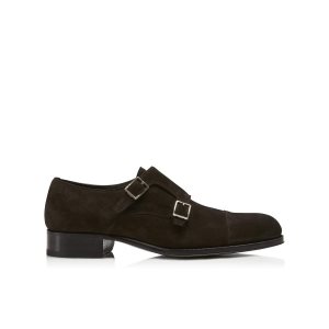 Zapatos de Vestir Tom Ford Edgar Double Monk Straps Hombre Ebano | 972-TOEUFI