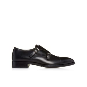Zapatos de Vestir Tom Ford Elkan Double Monk Straps Hombre Negras | 793-RSJVFU