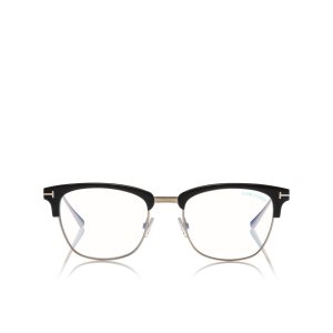 Óptico Tom Ford Blue Block Browline Hombre Negras | 689-QEZBAK