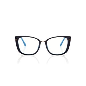 Óptico Tom Ford Blue Block Cat Eye Mujer Negras | 531-SLCDYF