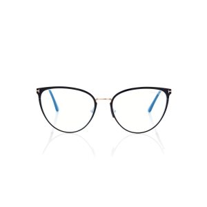 Óptico Tom Ford Blue Block Cat Eye Mujer Negras | 647-WXMECF