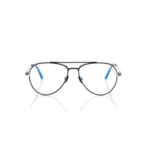 Óptico Tom Ford Blue Block Pilot Shape Mujer Negras | 790-IQEXOW