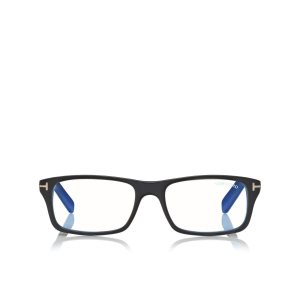 Óptico Tom Ford Blue Block Rectangular Hombre Negras | 761-JTFUZI