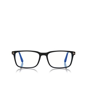Óptico Tom Ford Blue Block Rectangular Mujer Negras | 710-MZYGBX
