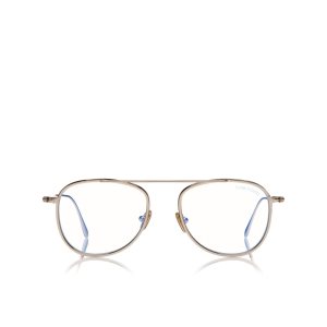 Óptico Tom Ford Blue Block Round Shape Mujer Doradas | 054-SRKJGQ