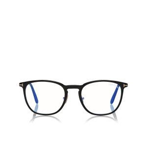 Óptico Tom Ford Blue Block Round Shape Mujer Negras | 079-XBOCWH