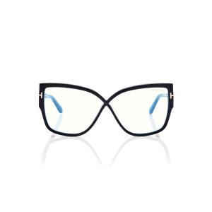 Óptico Tom Ford Blue Block Rounded Butterfly Mujer Negras | 784-RZHXLQ