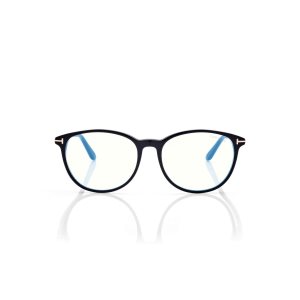 Óptico Tom Ford Blue Block Soft Cat Eye Mujer Negras | 482-LQEGMB