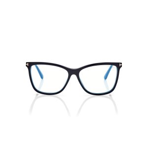 Óptico Tom Ford Blue Block Soft Cat Eye Clip On Sun Mujer Negras | 951-DWVRSU