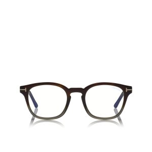 Óptico Tom Ford Blue Block Soft Round Hombre Gris | 056-ITGMAF