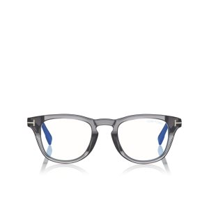 Óptico Tom Ford Blue Block Soft Round Hombre Gris | 540-FMVIUC