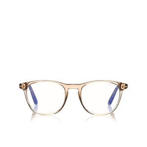 Óptico Tom Ford Blue Block Soft Round Mujer Naranjas | 345-OFAHGN