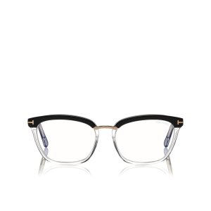 Óptico Tom Ford Blue Block Soft Square Mujer Negras Marrones | 029-TAEDNG