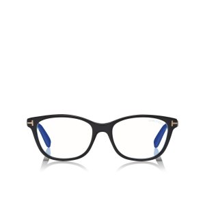 Óptico Tom Ford Blue Block Soft Square Mujer Negras | 576-WBSHVP