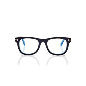 Óptico Tom Ford Blue Block Square Hombre Negras | 906-FKCUVI