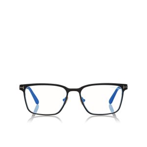 Óptico Tom Ford Blue Block Squared Hombre Negras | 109-BTGXQF